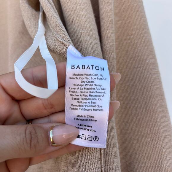 Babaton Aritzia Mid-Length Duster Cardigan Open Long Nude Tan Knit Small - Picture 4 of 9